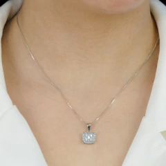 Conjunto Prat Quadrado Zirconia Cristal - Via Vizzon