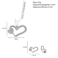 Conjunto Prat Coração Zirconia Cristal - loja online