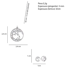 Conjunto Prat Arvore da Vida Zirconia Cristal - loja online