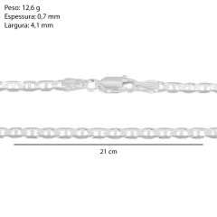 Corrente Prata Grumet Lacre Piastrine 4,1mm na internet