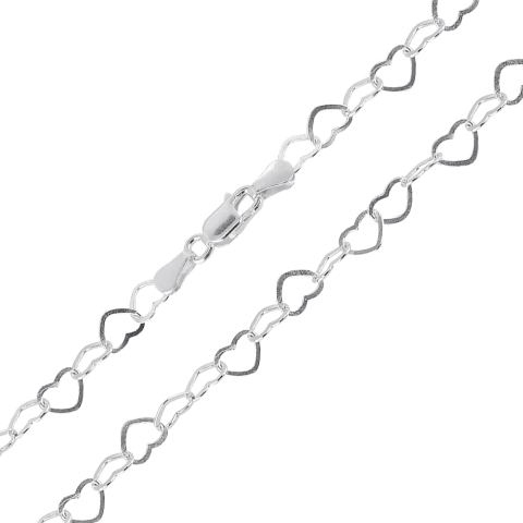 Pulseira Prata Elo de Coração 4,5mm - comprar online