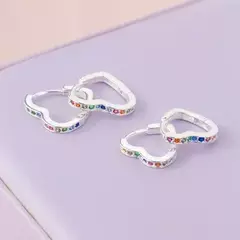 01 Dupla Argolas Prat Coração Coloridas - comprar online