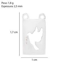 Acessório Pingente Prata Quadrado Espirito Santo Vazado - Via Vizzon