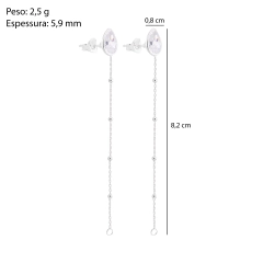 Brinco Prata Gota Cartier com Bolinhas 11x8mm - Via Vizzon