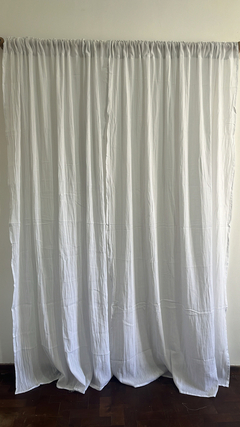 Juego de cortinas 2,80 x 1,40 (2 paños) gasa lisa de algodon - tienda online
