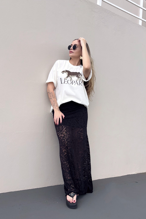 Saia renda preta - comprar online