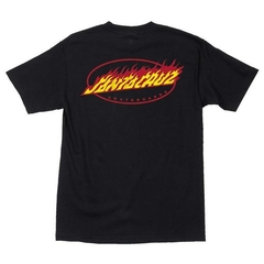 CAMISETA SANTA CRUZ TUBULAR OVAL FLAME BLACK - comprar online