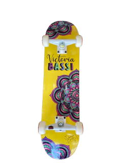 SKATE COMPLETO VICTORIA BASSI AMARELO 8"