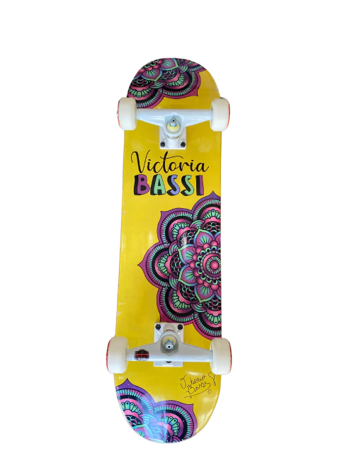 SKATE COMPLETO VICTORIA BASSI AMARELO 8"