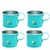 Kit 4 Canecas Coloridas Xícaras Retrô Em Alumínio Café Chá