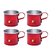 Kit 4 Canecas Coloridas Xícaras Retrô Em Alumínio Café Chá