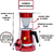 Bule Com Mancebo Coador De Café Vermelho Retro Em Alumínio - comprar online
