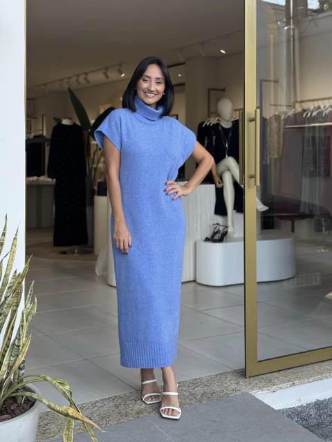 Vestido Tricot Azul