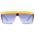 Óculos de sol Evoke Futura BD08 com armação colorida amarelo e azul, lentes espelhadas e design esportivo.