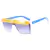 Óculos de sol Evoke Futura BD08 com armação colorida amarelo e azul, lentes espelhadas e design esportivo.