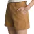 Short feminino em tom marrom tabaco, com bolso lateral.