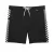 Boardshorts Vans The Daily Sidelines na cor preta com detalhes em xadrez branco nas laterais.