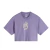 Camiseta juvenil feminina da Vans na cor roxa com estampa de coração e chamas.