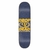 Shape de skate Drop Dead com design azul e logotipo amarelo.