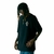 Camiseta LayBack masculina oversized preta com estampa de cruz na parte frontal.