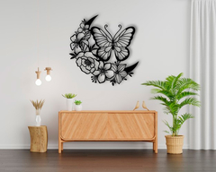 MARIPOSA ENTERA EN LUNA FLORES