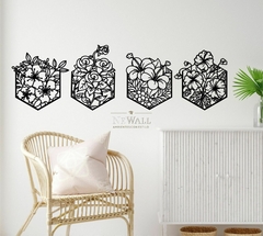 HEXA FLORES 4 PIEZAS