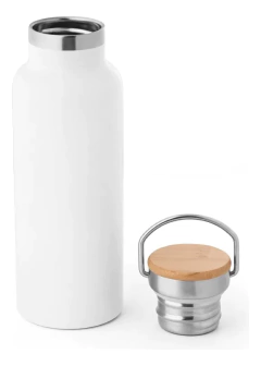 Garrafa Térmica com tampa de bambu na internet