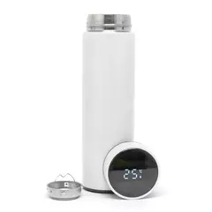 KIT 01 Garrafa Térmica Inox com Sensor Digital de Temperatura Branca 500ml + Caneca Ceramica com alça coração - comprar online