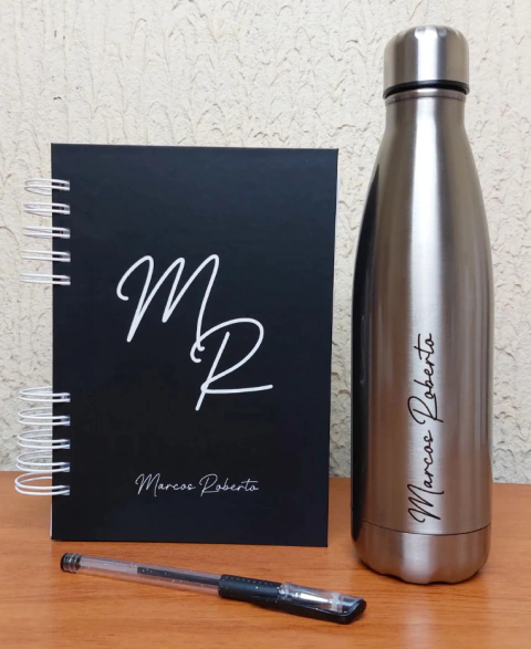 KIT Black - 01 Agenda + 01 Garrafa Térmica Inox 500ml - comprar online