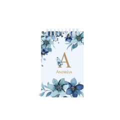 Bloco de Anotação - Alfabeto azzul floral