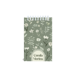 Bloco de Anotação - Verde Floral
