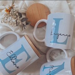 Caneca Cerâmica Com Tampa Bambu