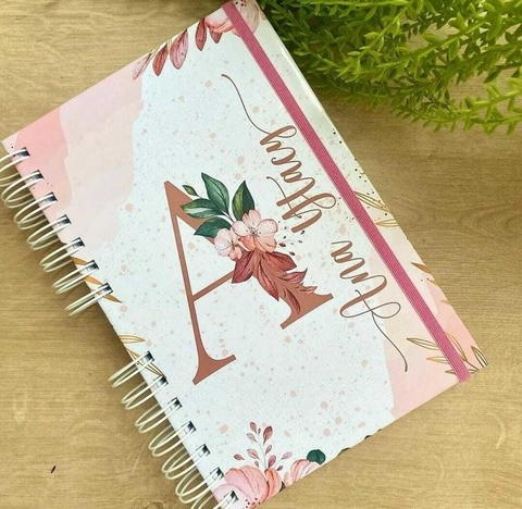 Caderno A5 Com Nome (Floral)