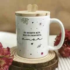 Caneca Floral Com Tampa de Bambu - comprar online