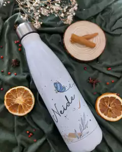 Garrafa Inox Branca Térmica 500ml - Só Vive o Propósito Quem Suporta o Processo - comprar online