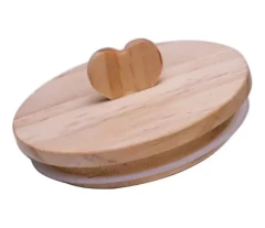 Caneca Cerâmica Com Tampa Bambu - Pequeno Detalhe