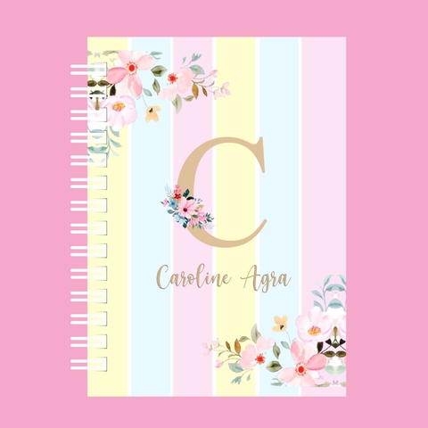 Caderno Listra Letra Floral - comprar online