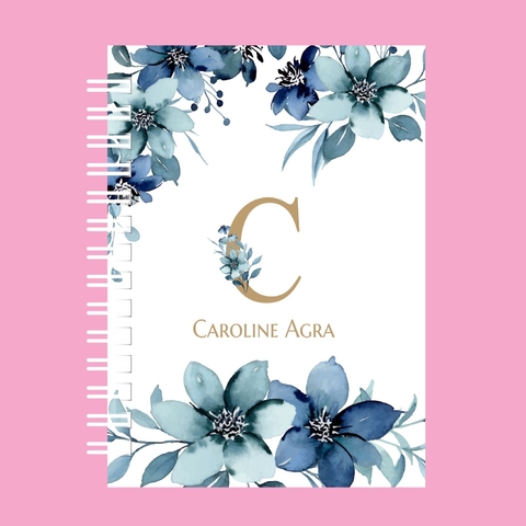 Caderno Floral Azul - comprar online