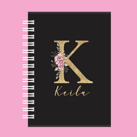 Caderno Blackout Letra Dourada - comprar online