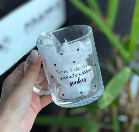 Caneca de Vidro Transparente - Sonhos - comprar online