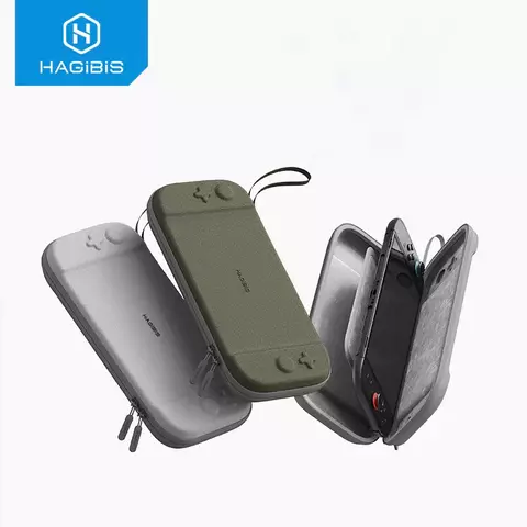 Case de proteção para Nintendo Switch em duas cores, com zíper e interior acolchoado para armazenamento seguro do console