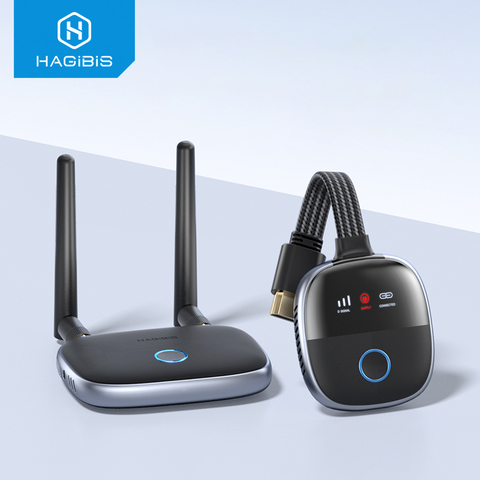 Kit transmissor e receptor HDMI sem fio G12W da Hagibis com antenas e display LED