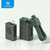 Gabinete SSD M.2 2230 com cooler nas cores verde e cinza, ideal para armazenamento externo.