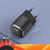 Carregador Mini 20W Tipo C com cabo para iPhone, mostrando dimensões e design moderno.