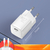 Carregador Mini de 20W Tipo C com cabo, ideal para iPhone, mostrando a entrada USB-C e medidas de 71mm.