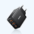 Carregador 30W USB com 3 portas, incluindo QC3.0 e PD3.0, na cor preta