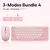 Kit Teclado e Mouse Sem Fio Bluetooth K01A Rosa - loja online