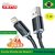 Kit 10 Cabos USB 2.4A para iPhone Design Translúcido 2m