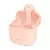 Fone de ouvido sem fio Baseus com estojo de carregamento rosa.