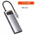 Hub USB C 4 em 1 multifuncional com quatro portas USB 3.0, ideal para conectar dispositivos.